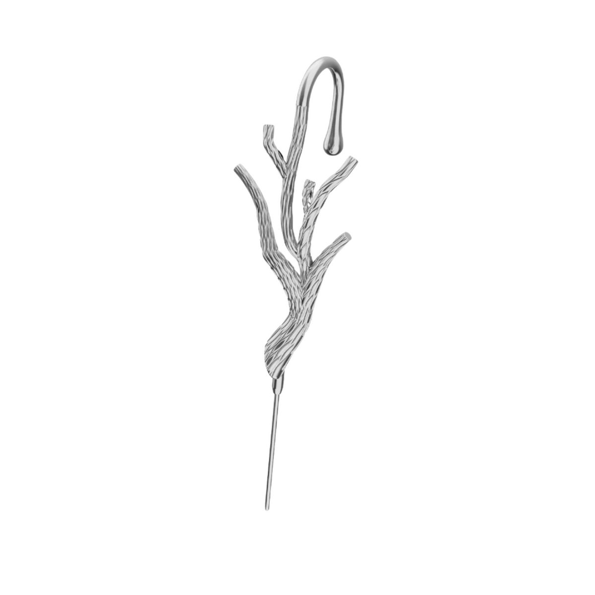 Nature's Embrace ear cuff in silver, single