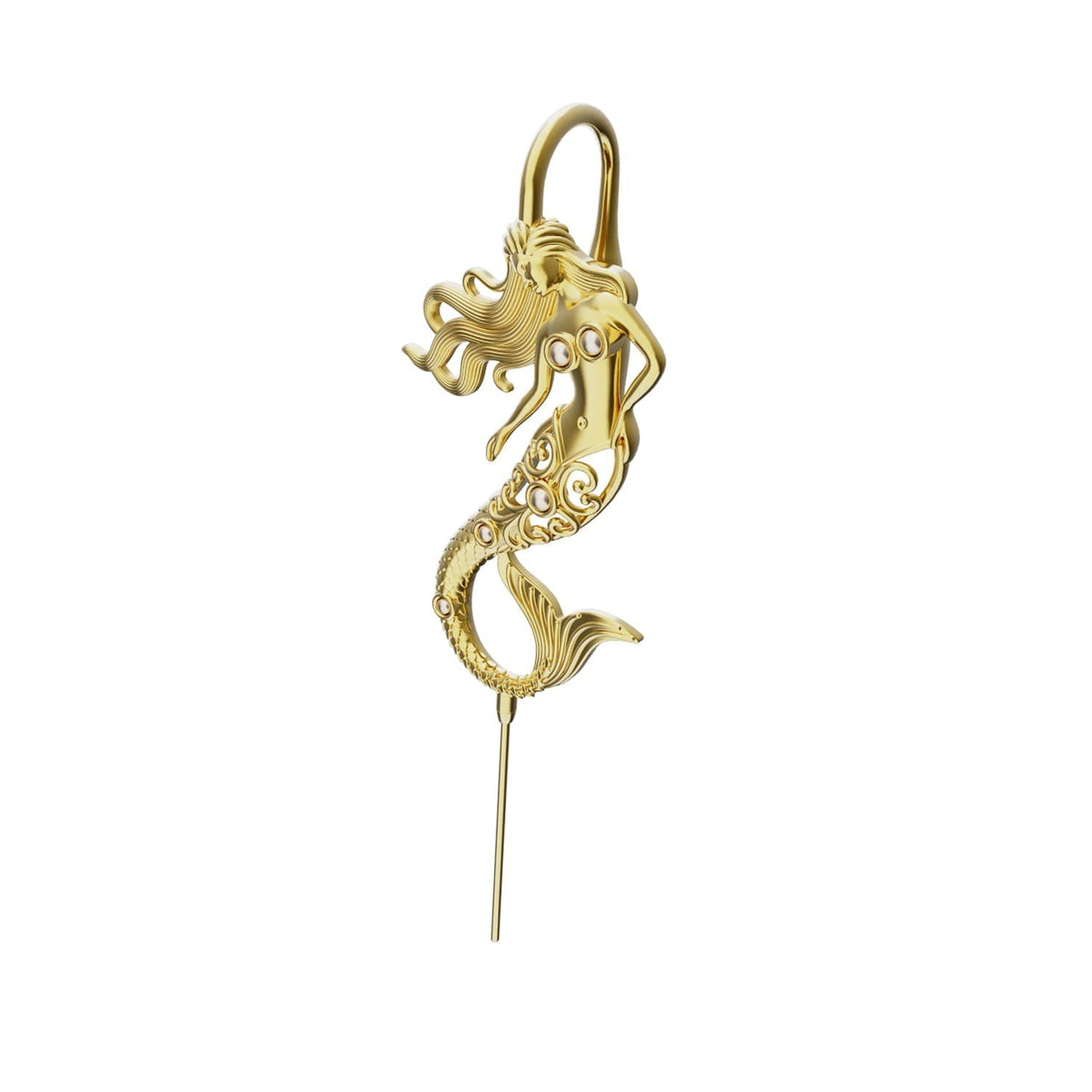 Ocean Siren ear cuff in gold, single