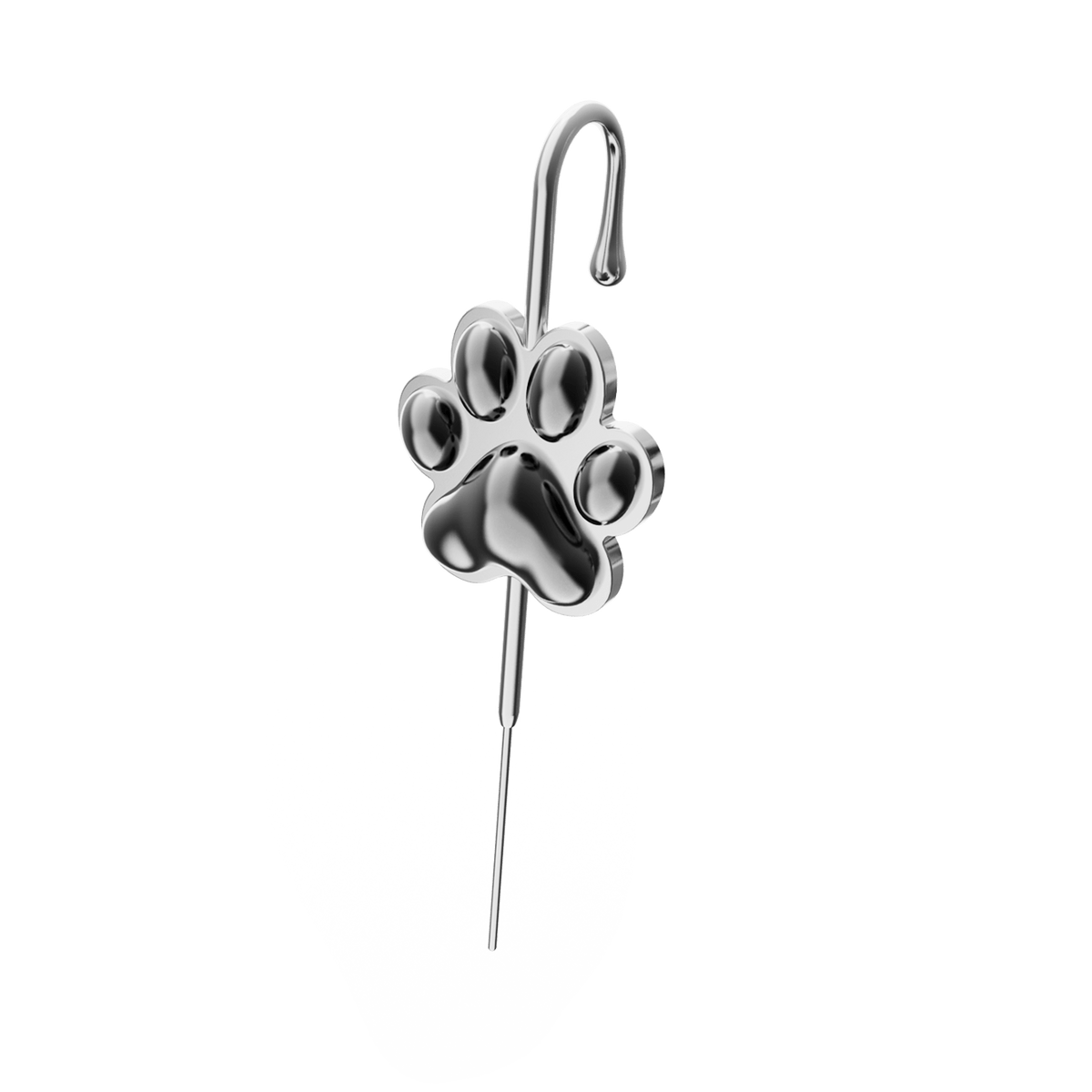 Pawfect ear cuff in silver, single