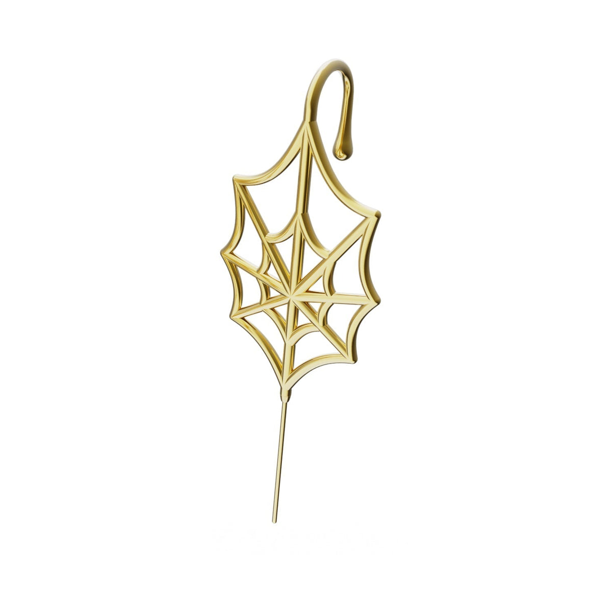 Silky Web ear cuff in gold, single
