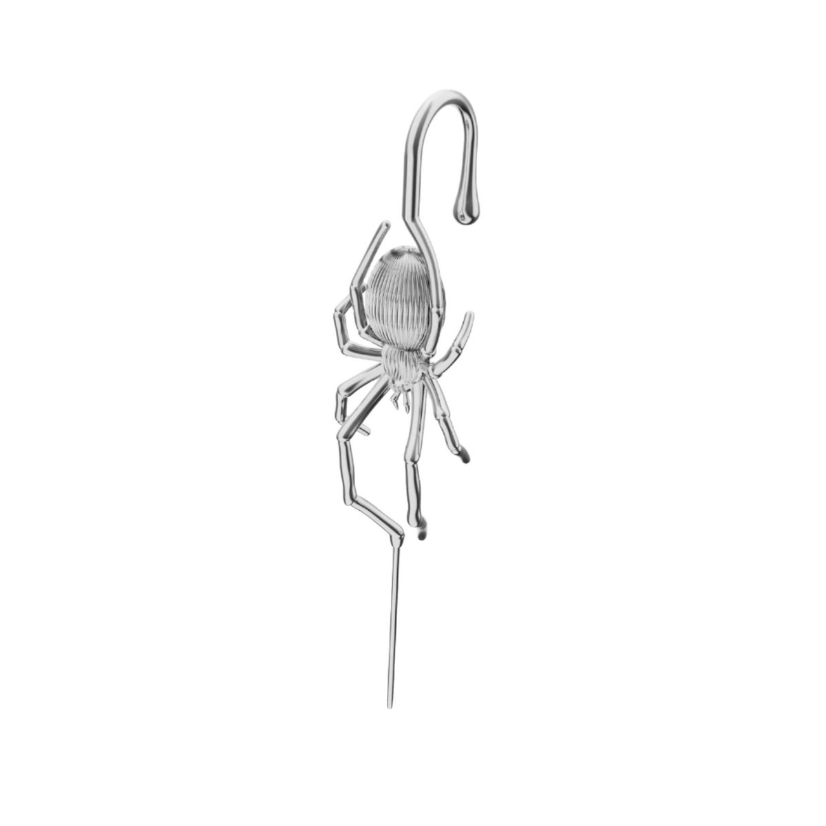 Arachnid Kiss ear cuff in silver, single