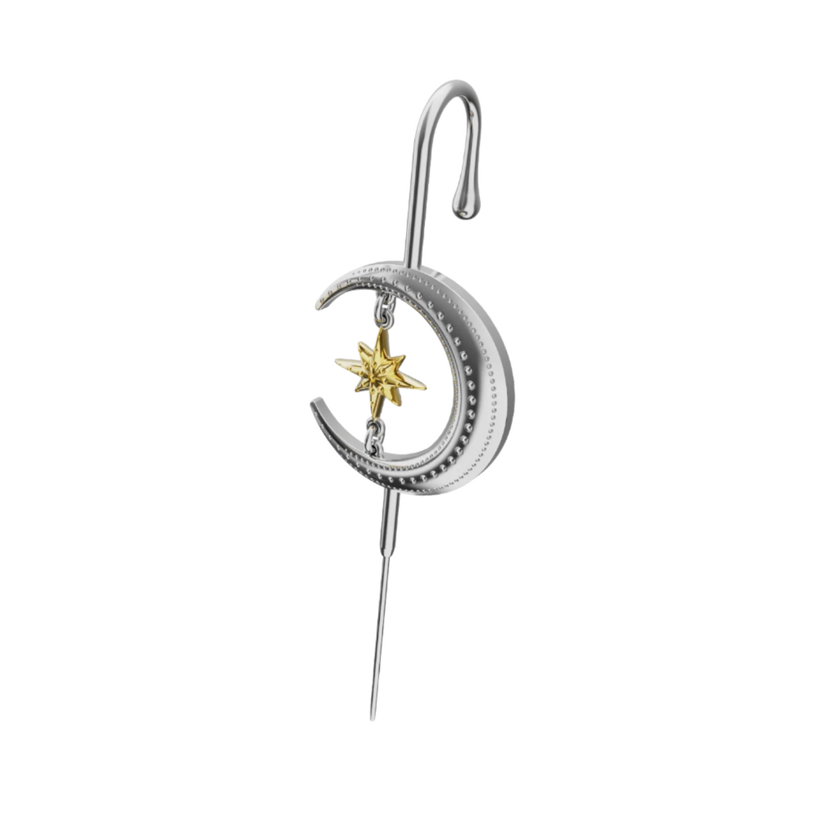 Cosmic Connection ear cuff in silver, single