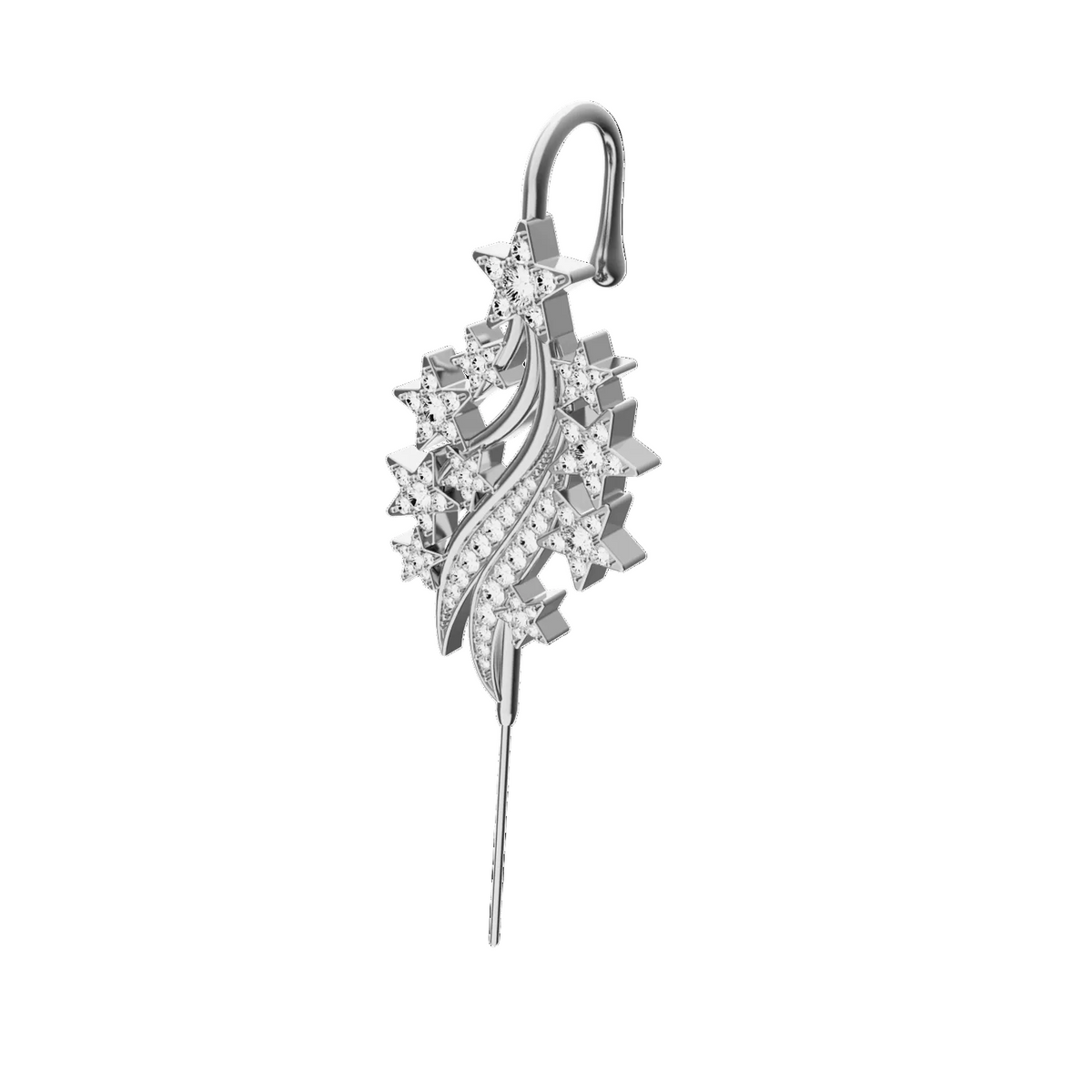 Starfall ear cuff in silver, single