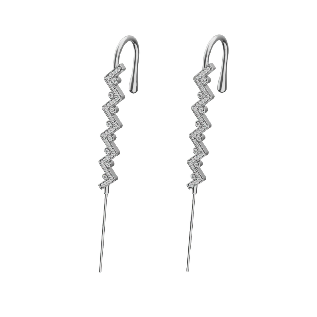 Traces ear cuffs in silver, a pair