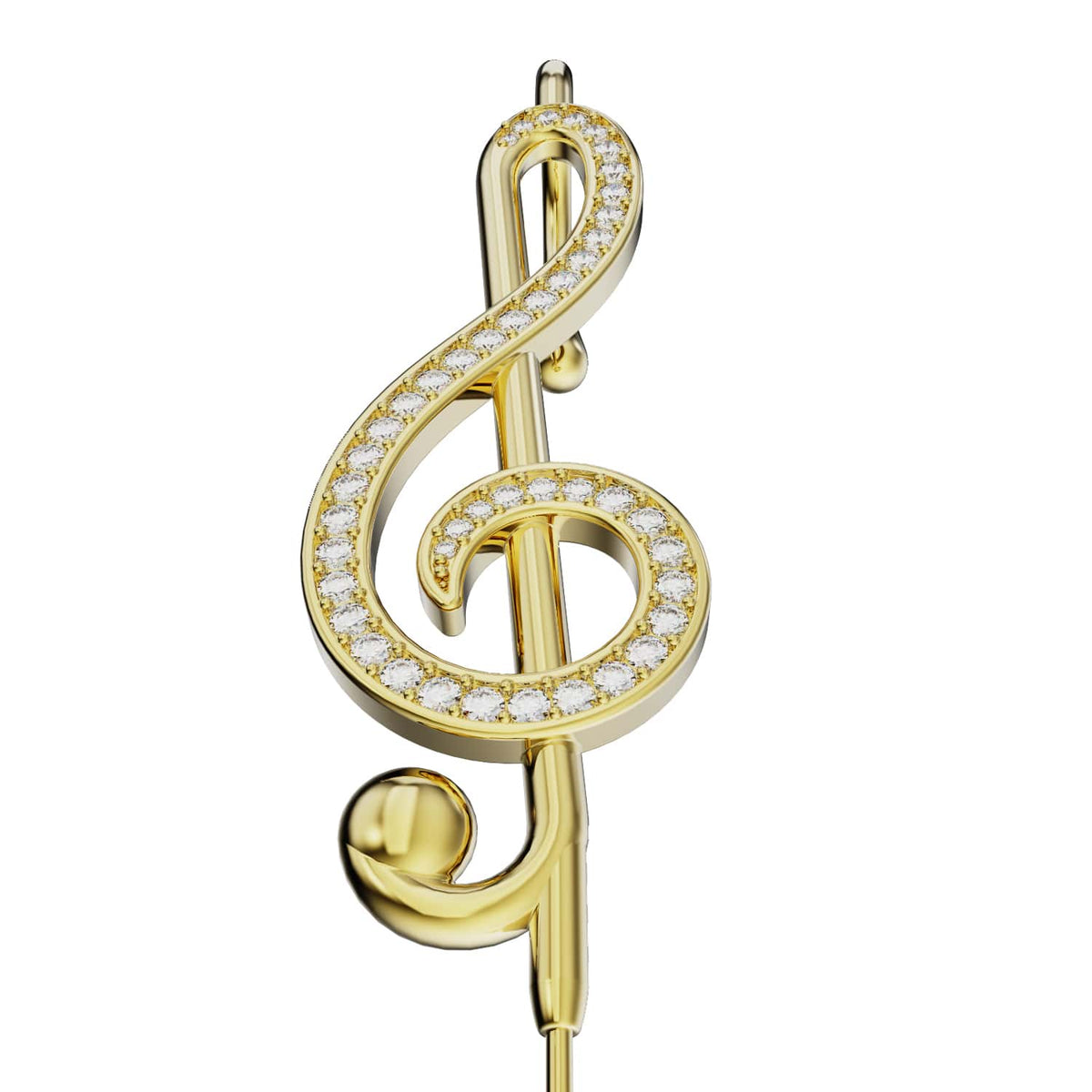 Treble Clef ear cuff in gold, the hook that sits over the ear