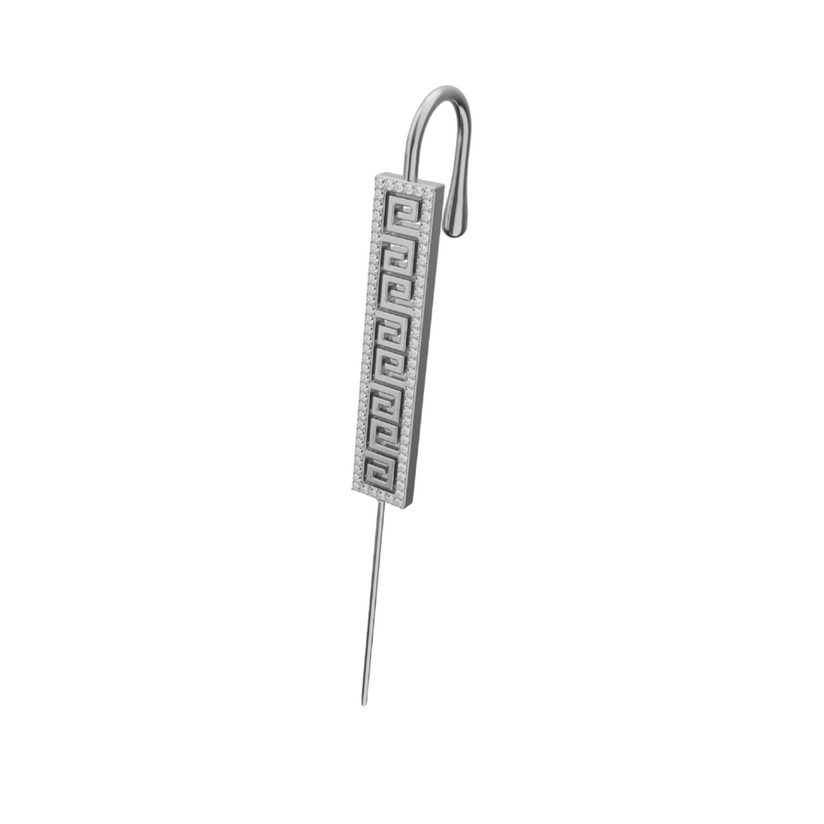 Tribal ear cuff in silver, single