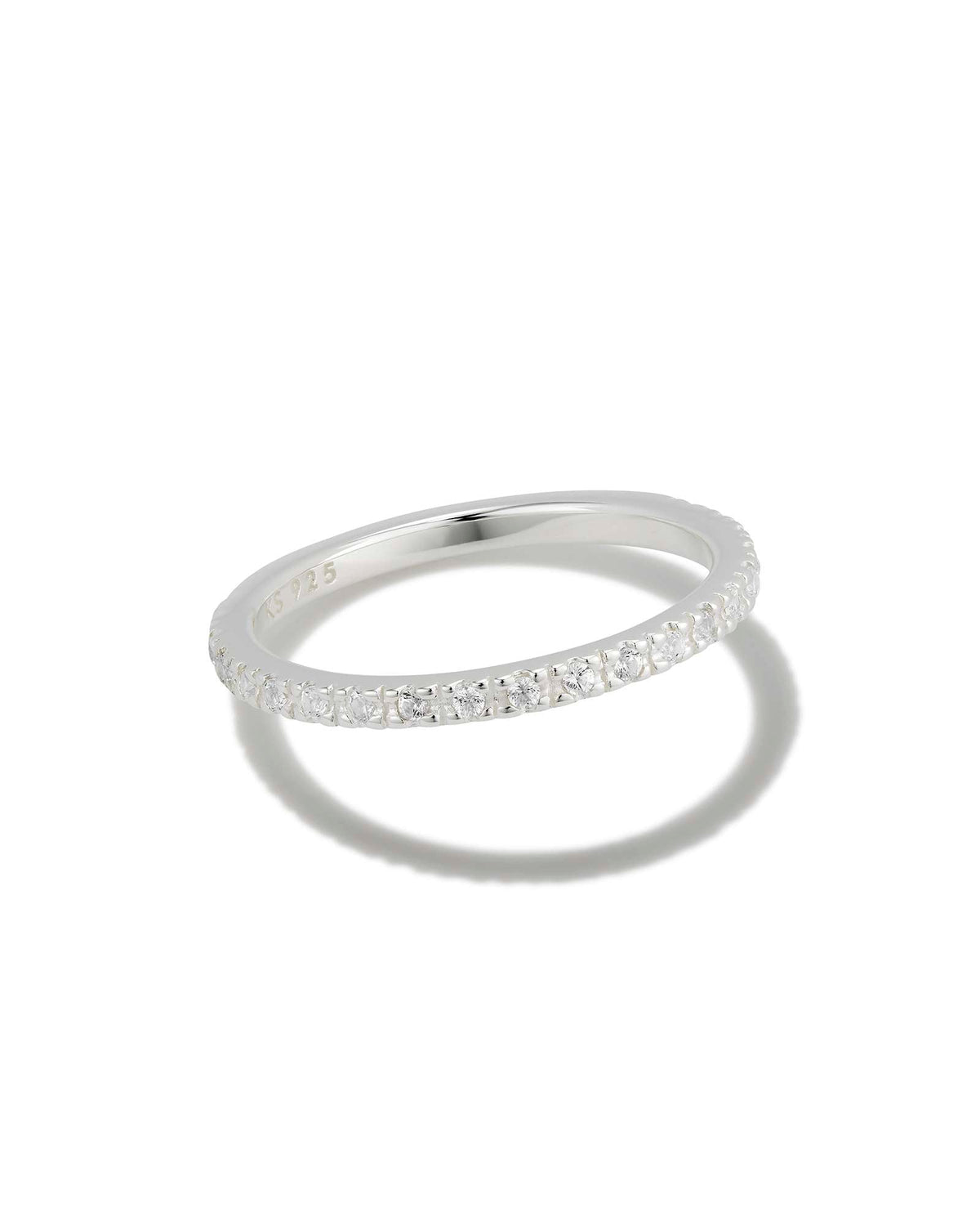 Avaline Arynn Sterling Silver Band Ring in White Sapphire