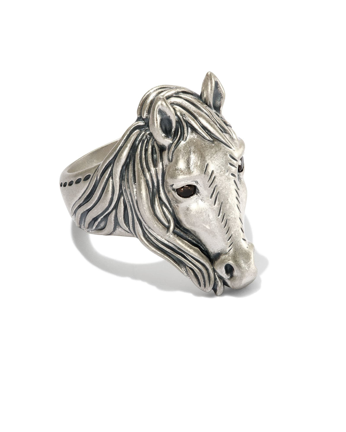 Avaline Beau Oxidized Sterling Silver Band Ring in Smoky Quartz