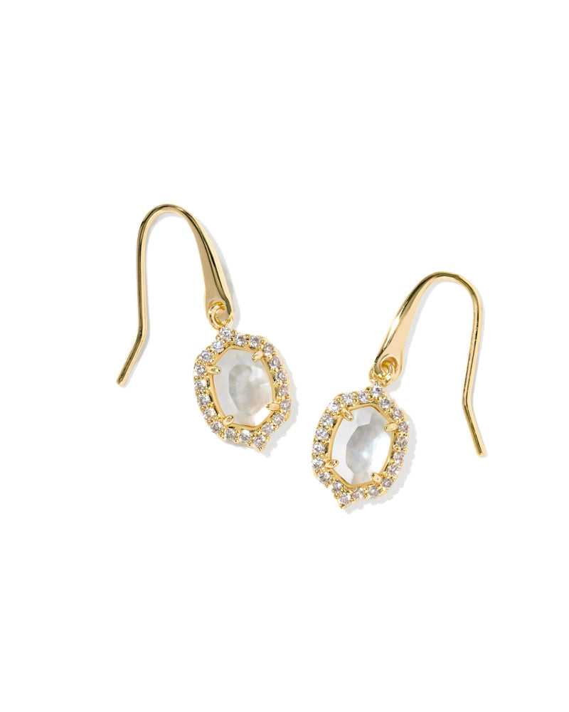 Avaline Daphne Crystal Frame Gold Drop Earrings