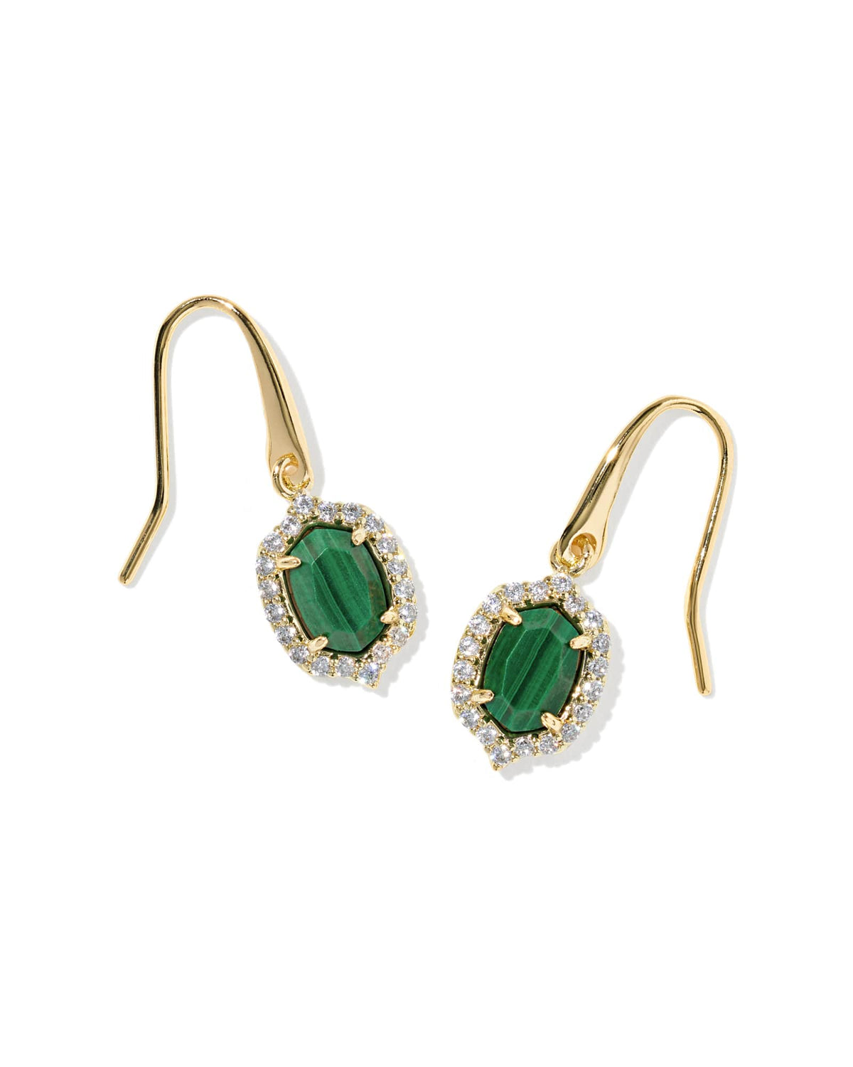 Avaline Daphne Crystal Frame Gold Drop Earrings