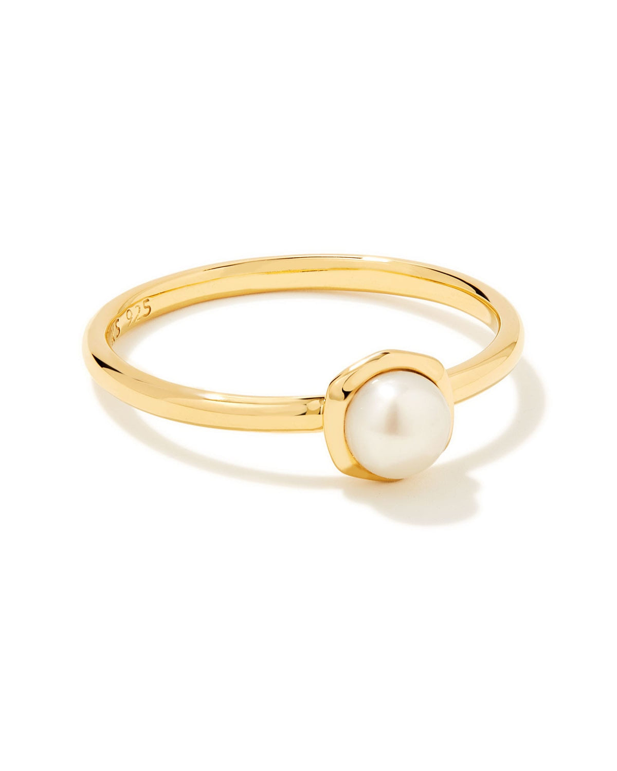 Avaline Davie Pearl 18k Gold Vermeil Band Ring in Freshwater Cultured Pearl