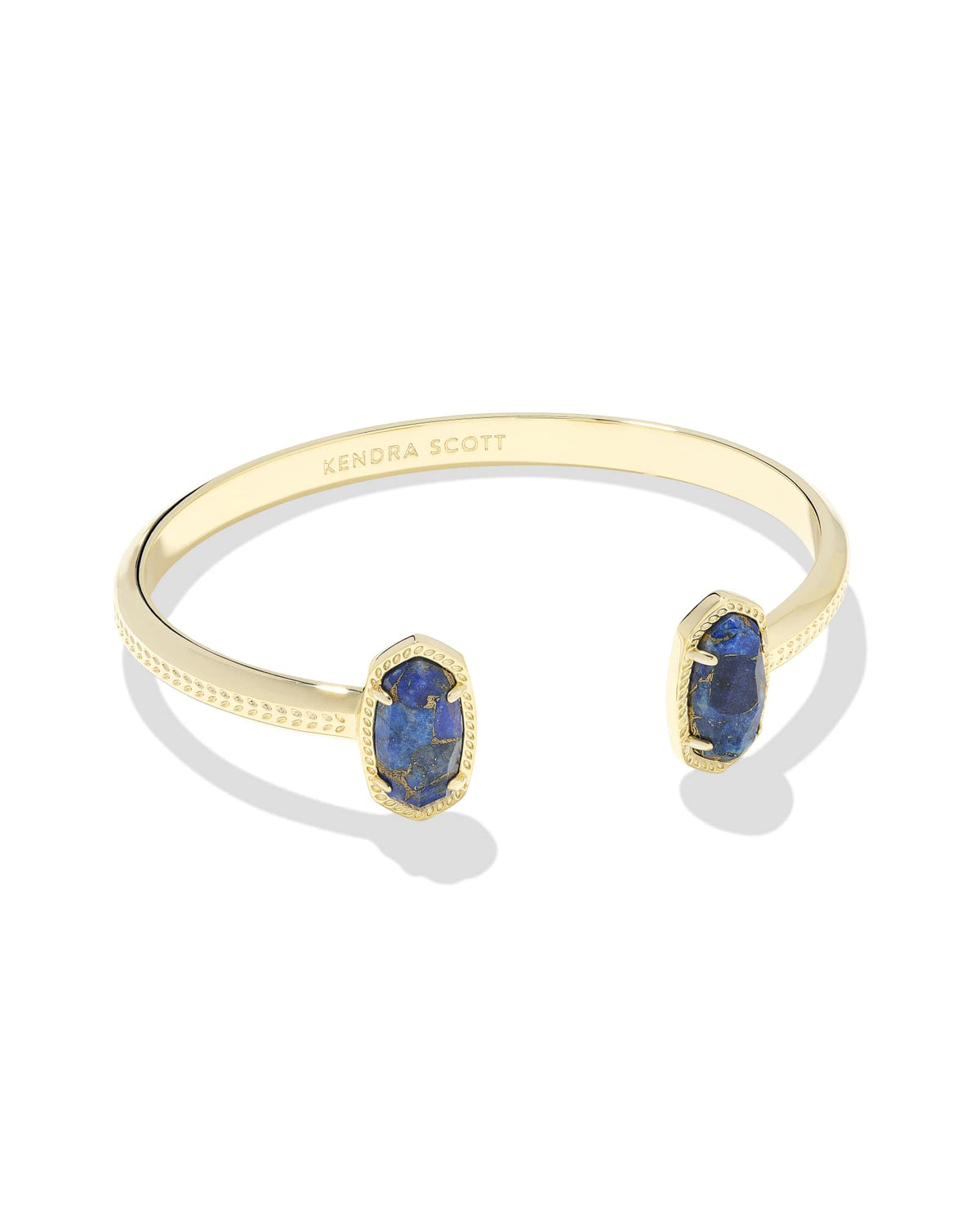 Avaline Elton Gold Cuff Bracelet in Ivory Mother-of-Pearl