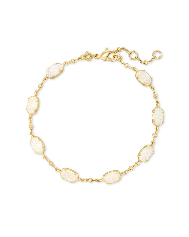 Avaline Emilie Gold Chain Bracelet in Iridescent Drusy