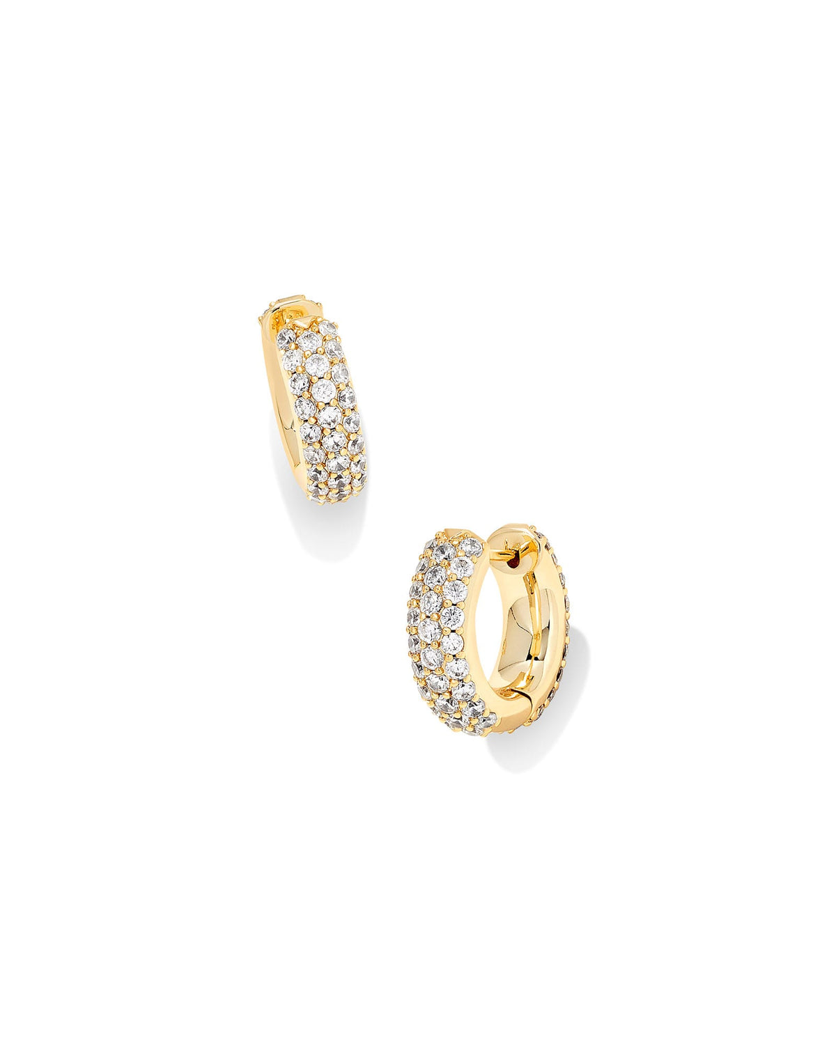 Avaline Mikki Pave Huggie Earrings in Gold