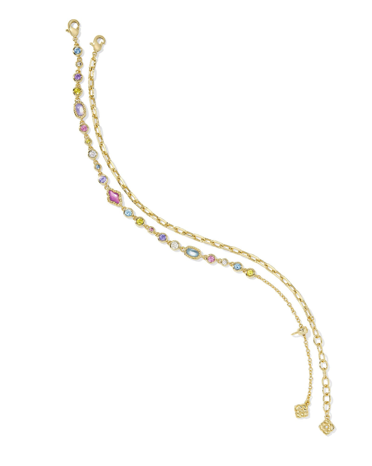 Avaline Mini Elisa and Abbie Gold Set of 2 Delicate Chain Bracelets