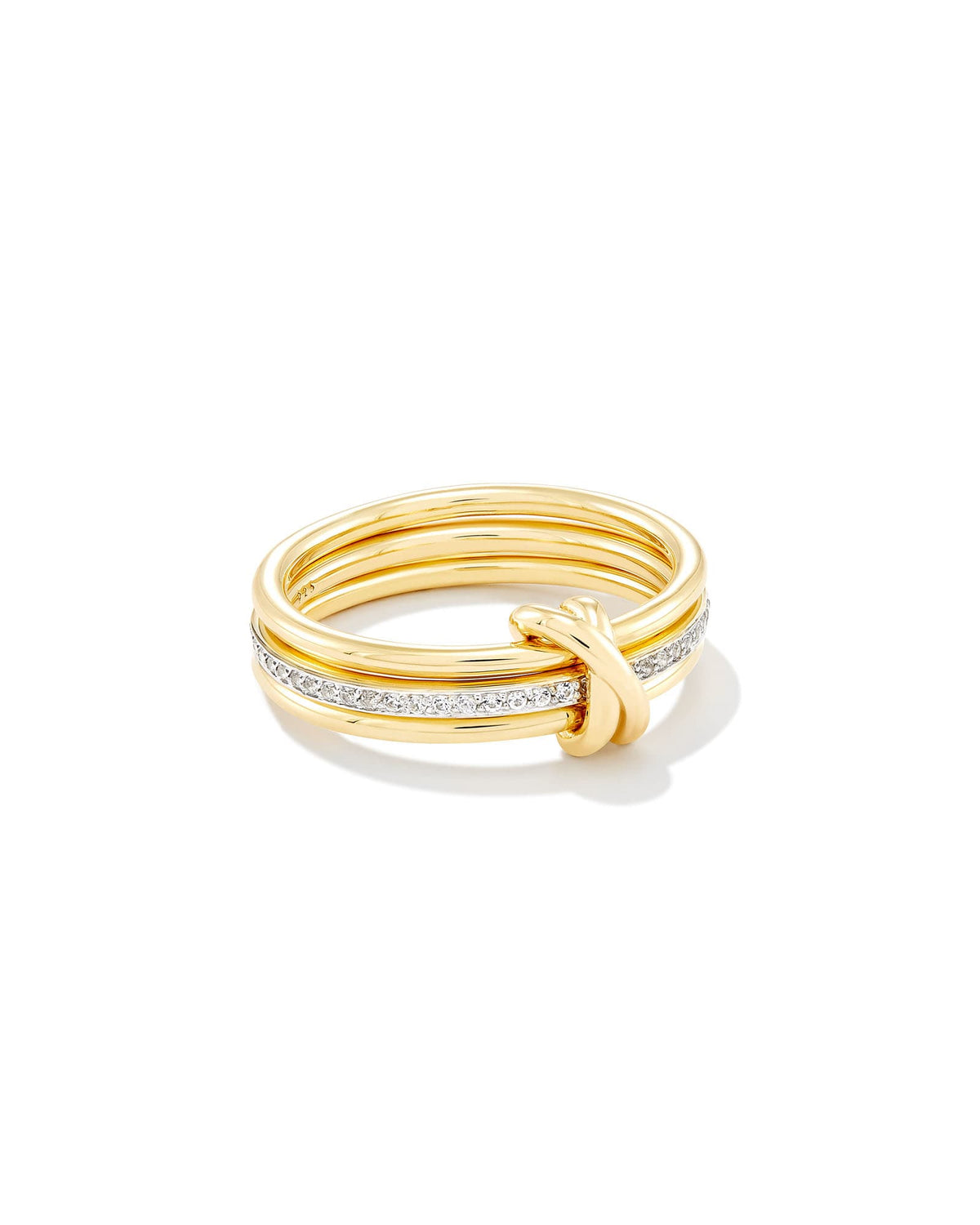 Avaline Tia Sterling Silver Band Ring in White Sapphire