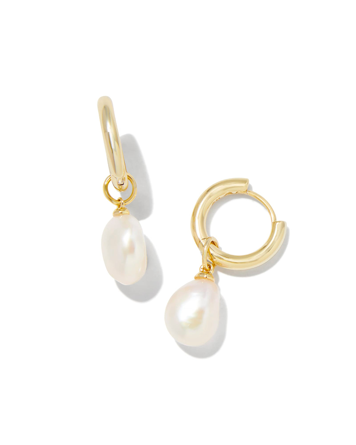 Avaline Willa Convertible Gold Pearl Huggie Earrings