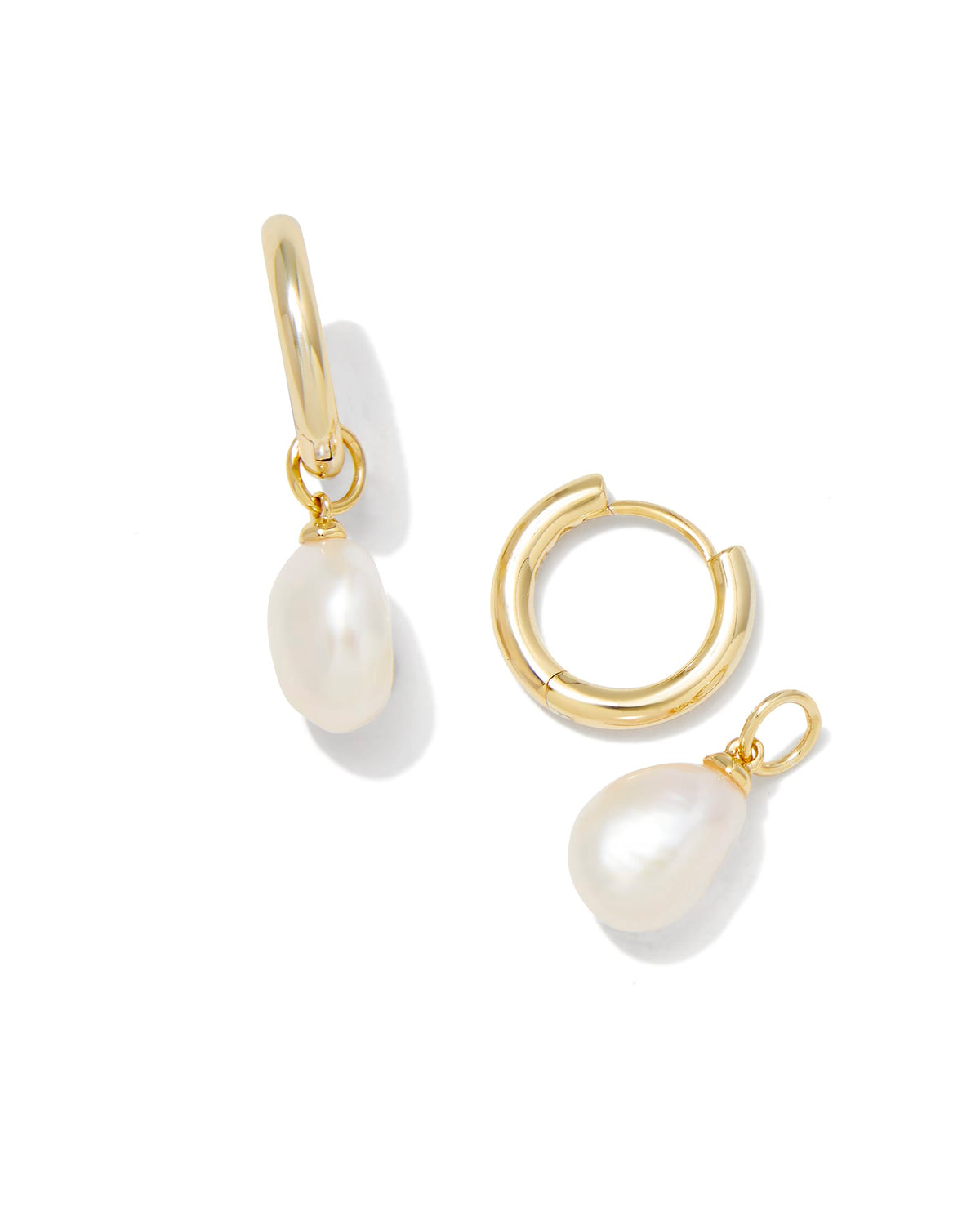 Avaline Willa Convertible Gold Pearl Huggie Earrings