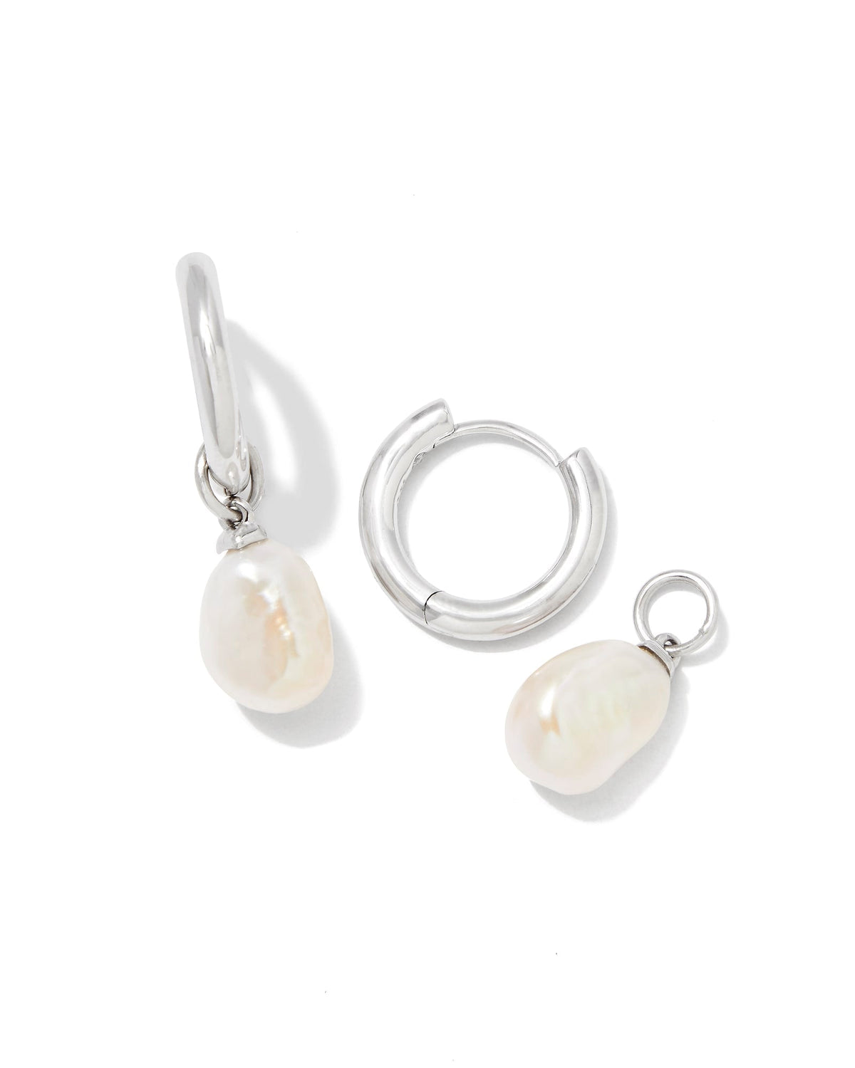 Avaline Willa Convertible Gold Pearl Huggie Earrings