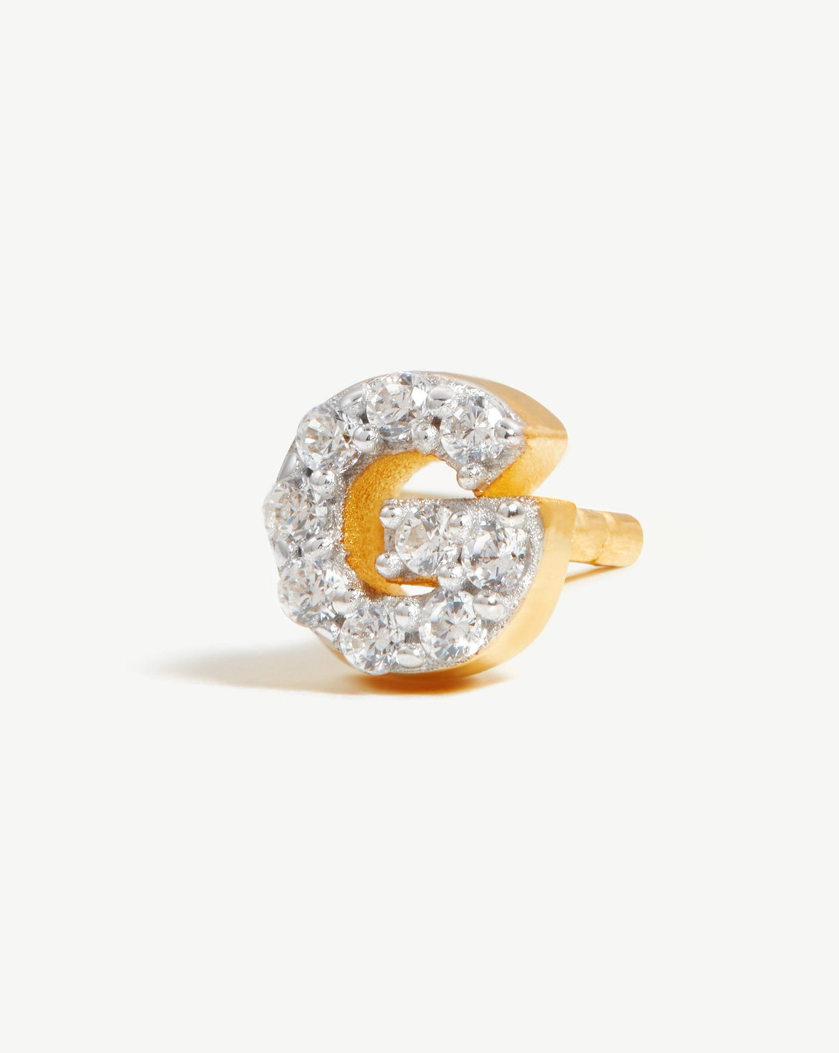 Avaline Pave Initial Single Stud Earring - Initial G