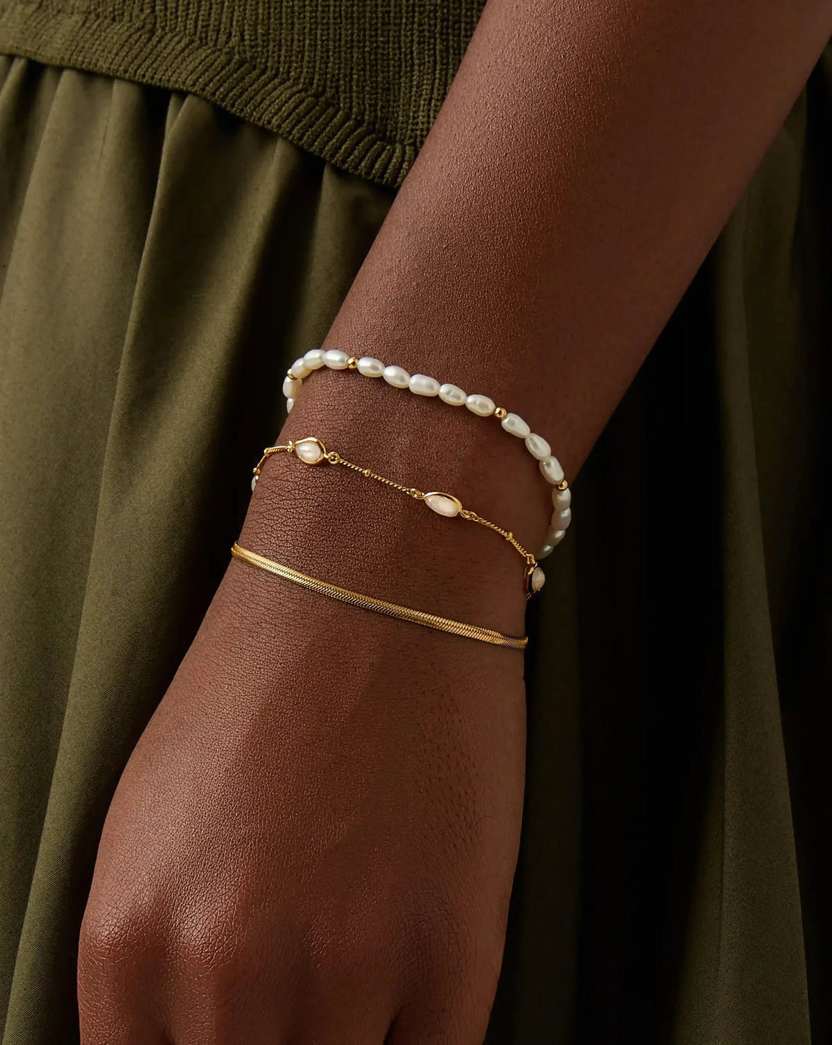 Avaline The Pearl-fect Trio Bracelet Set