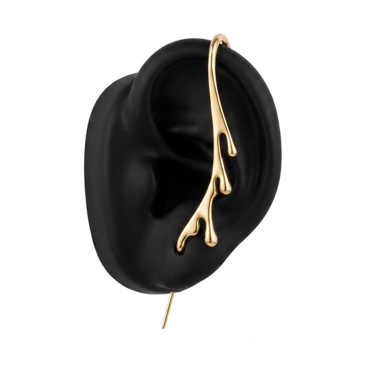 Drip ear cuff in gold, left-ear version