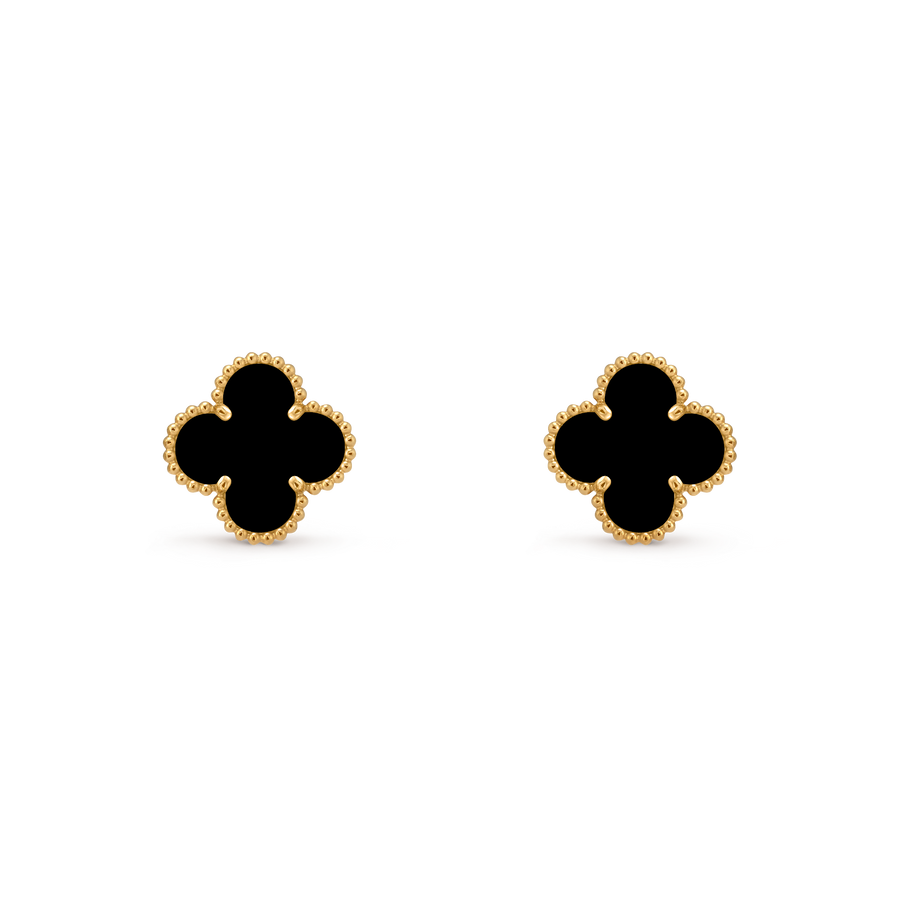 Avaline Alhambra earrings, Black Onyx