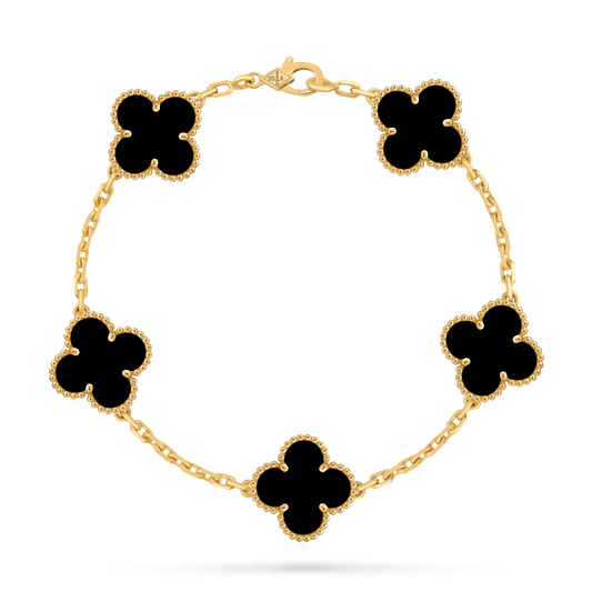 Avaline Alhambra bracelet, Black Onyx
