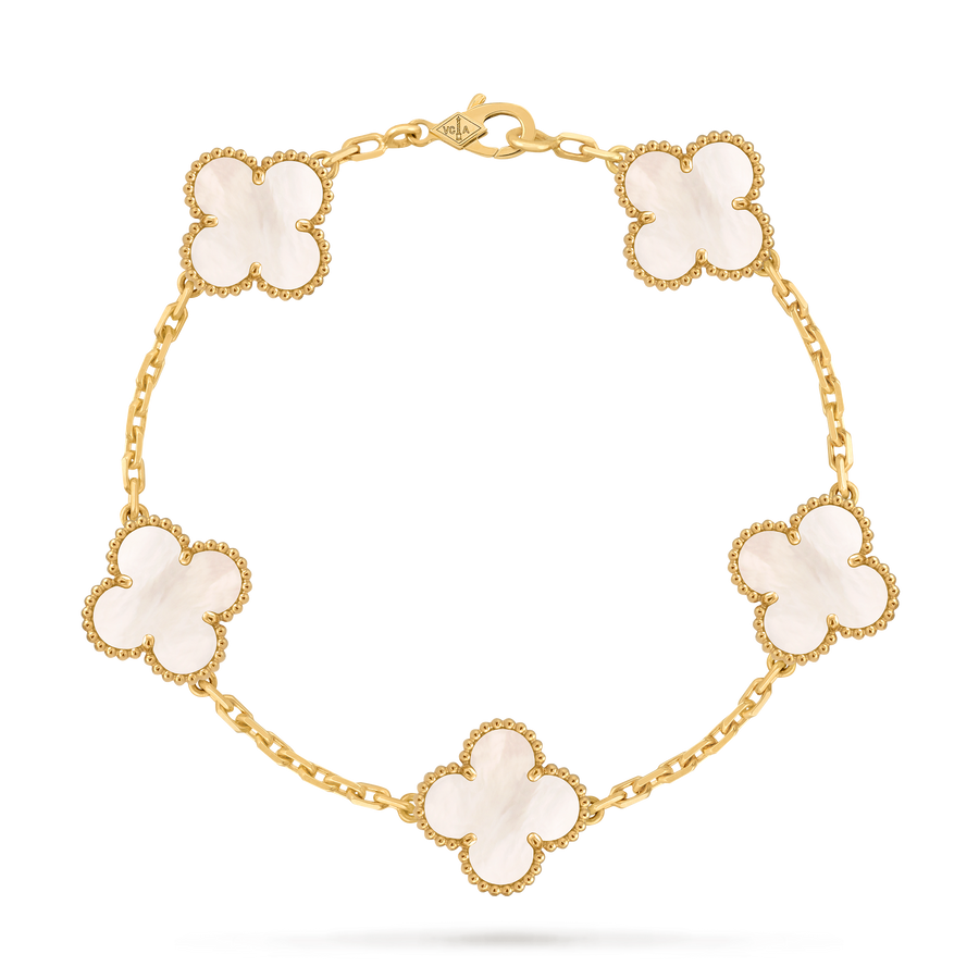 Avaline Alhambra bracelet, White Pearl