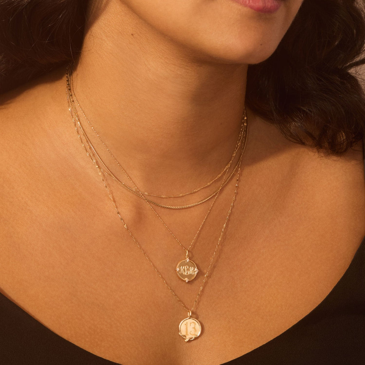Avaline Angel Hair Diamond Gold Medallion