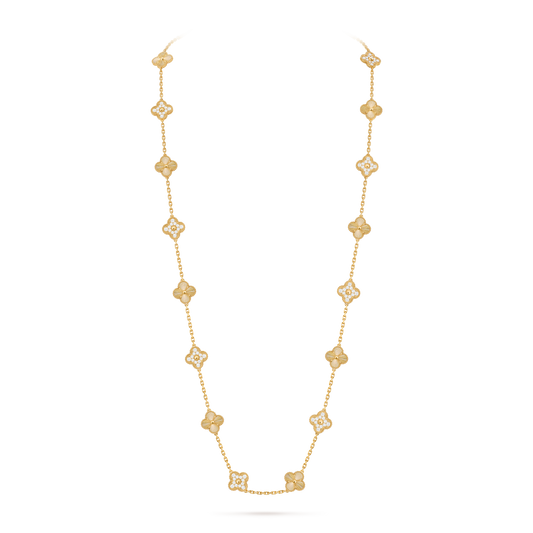 Avaline Alhambra long necklace, Clear Stone