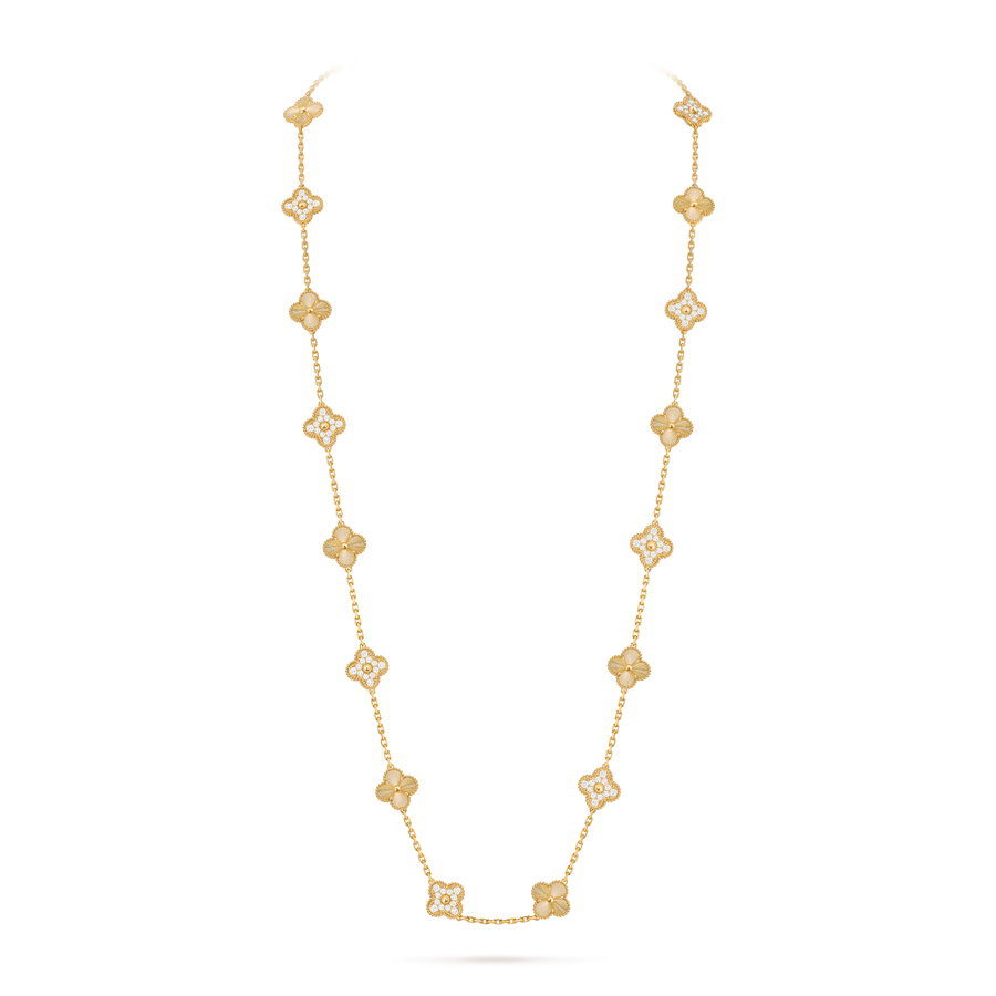 Avaline Alhambra long necklace, Clear Stone