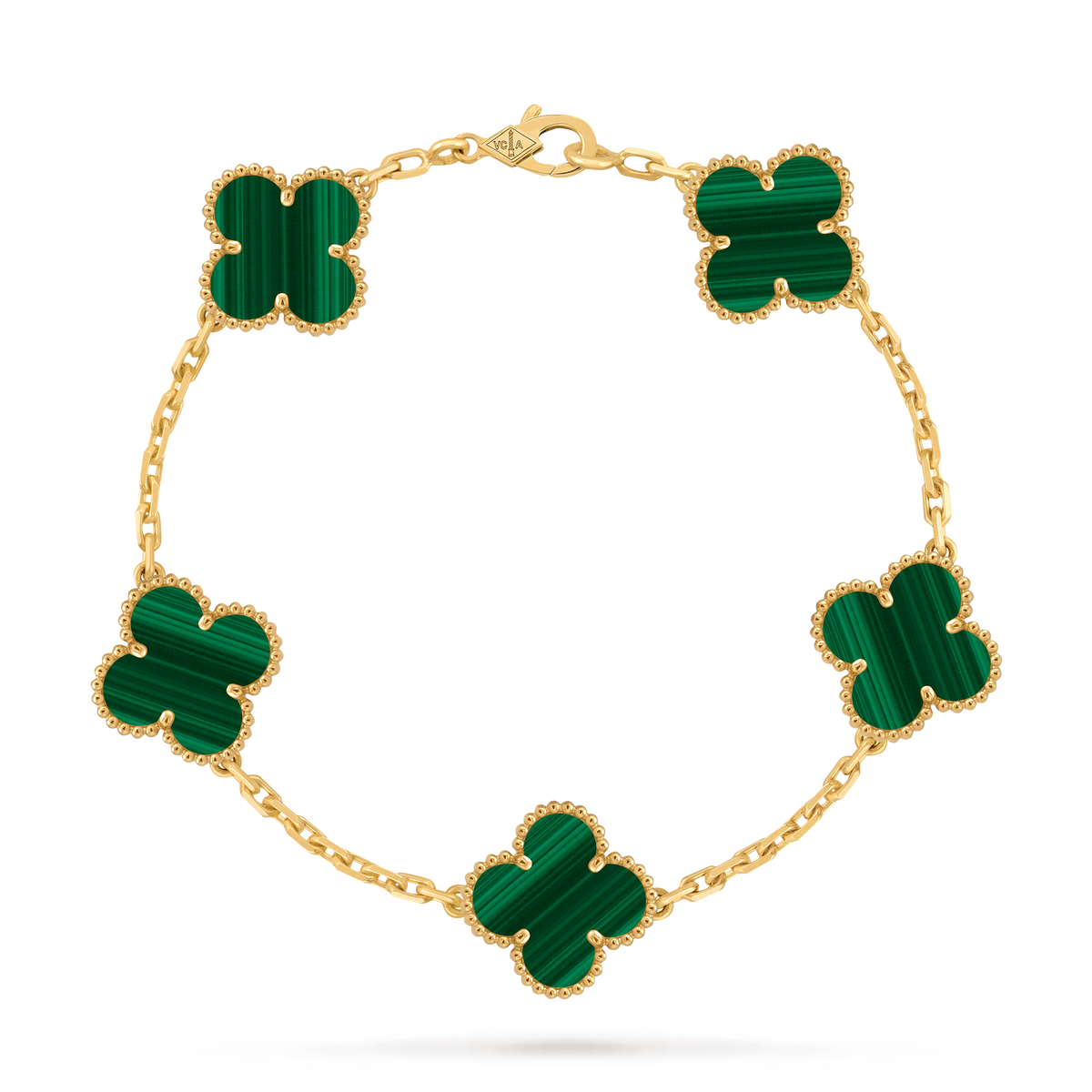 Avaline Alhambra bracelet, Green Malachite