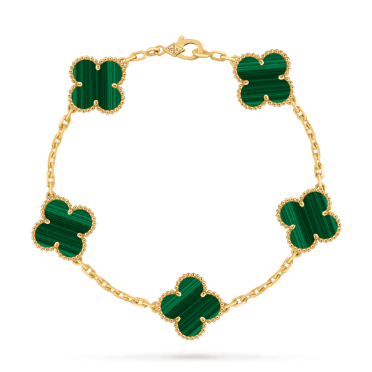Avaline Alhambra bracelet, Green Malachite