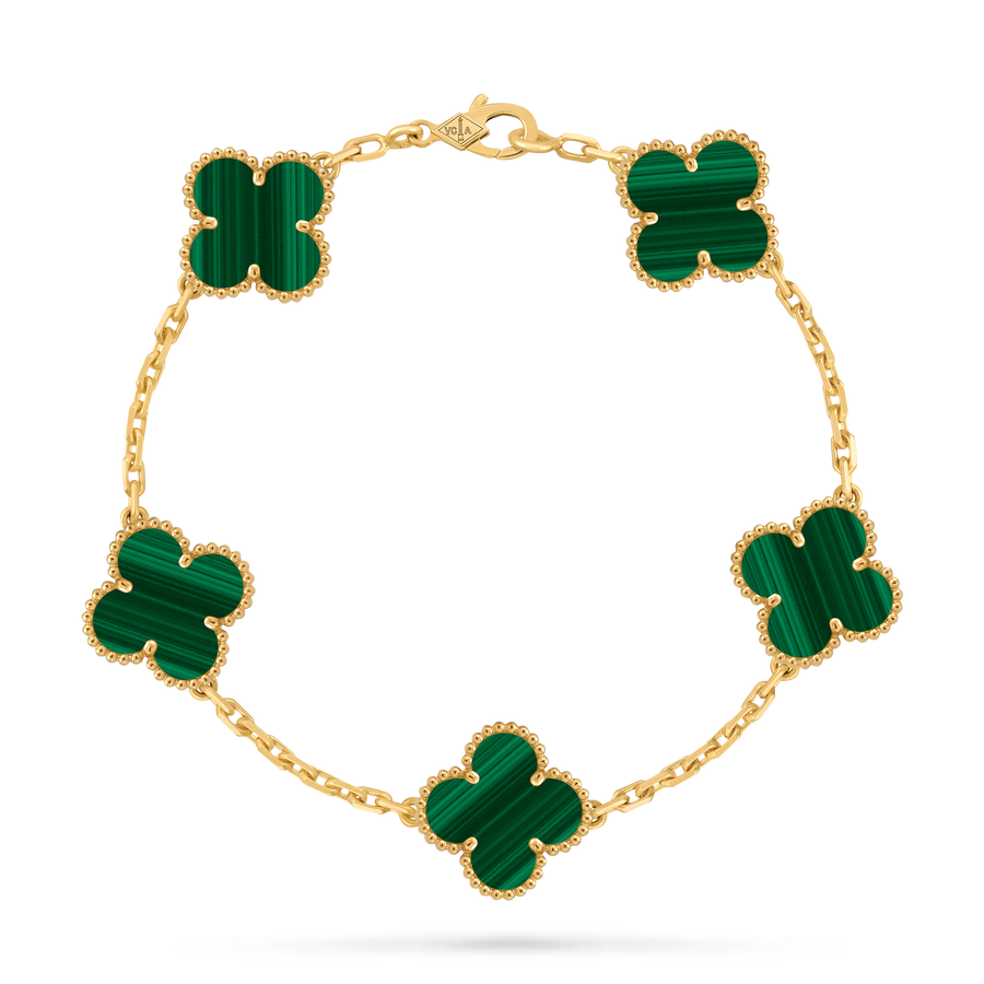 Avaline Alhambra bracelet, Green Malachite