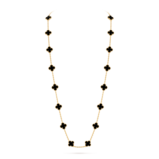 Avaline Alhambra long necklace, Black Onyx