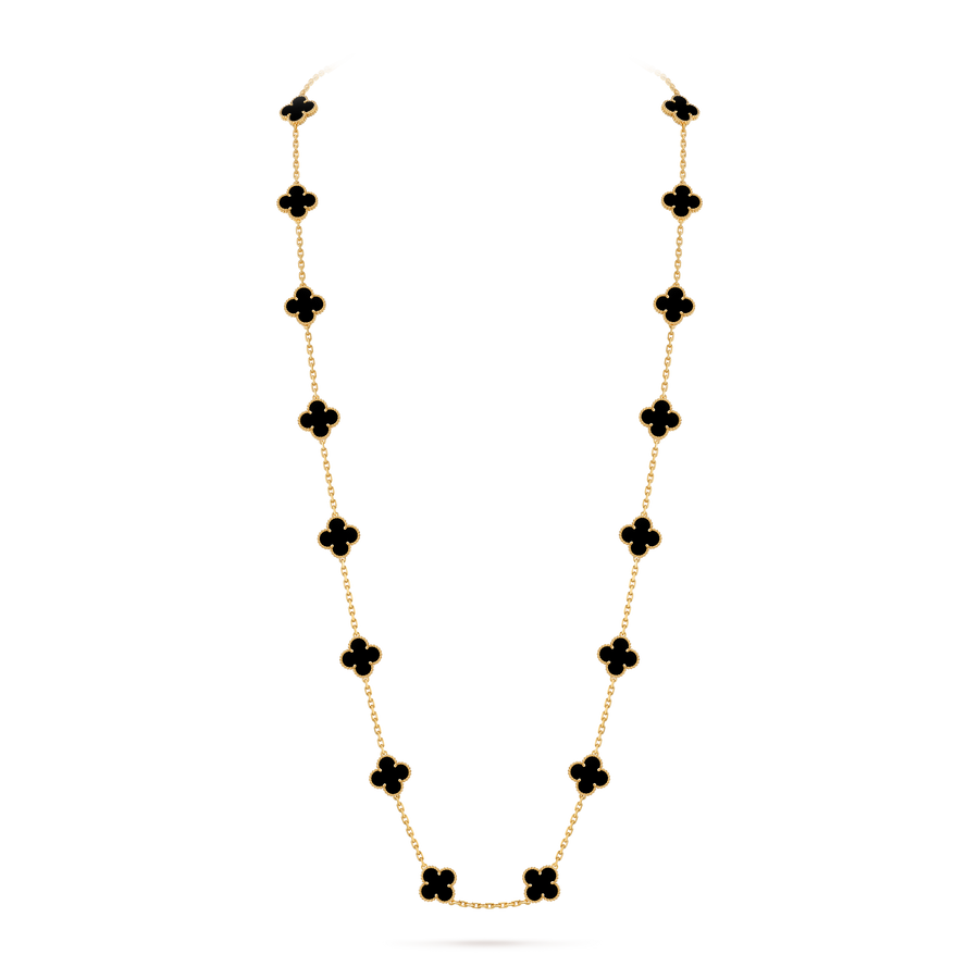 Avaline Alhambra long necklace, Black Onyx