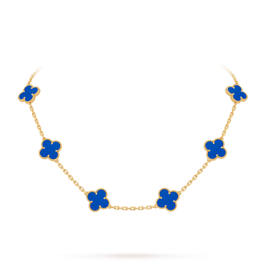 Avaline Alhambra necklace, Blue Agate