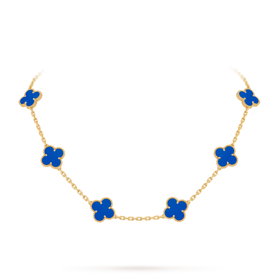Avaline Alhambra necklace, Blue Agate