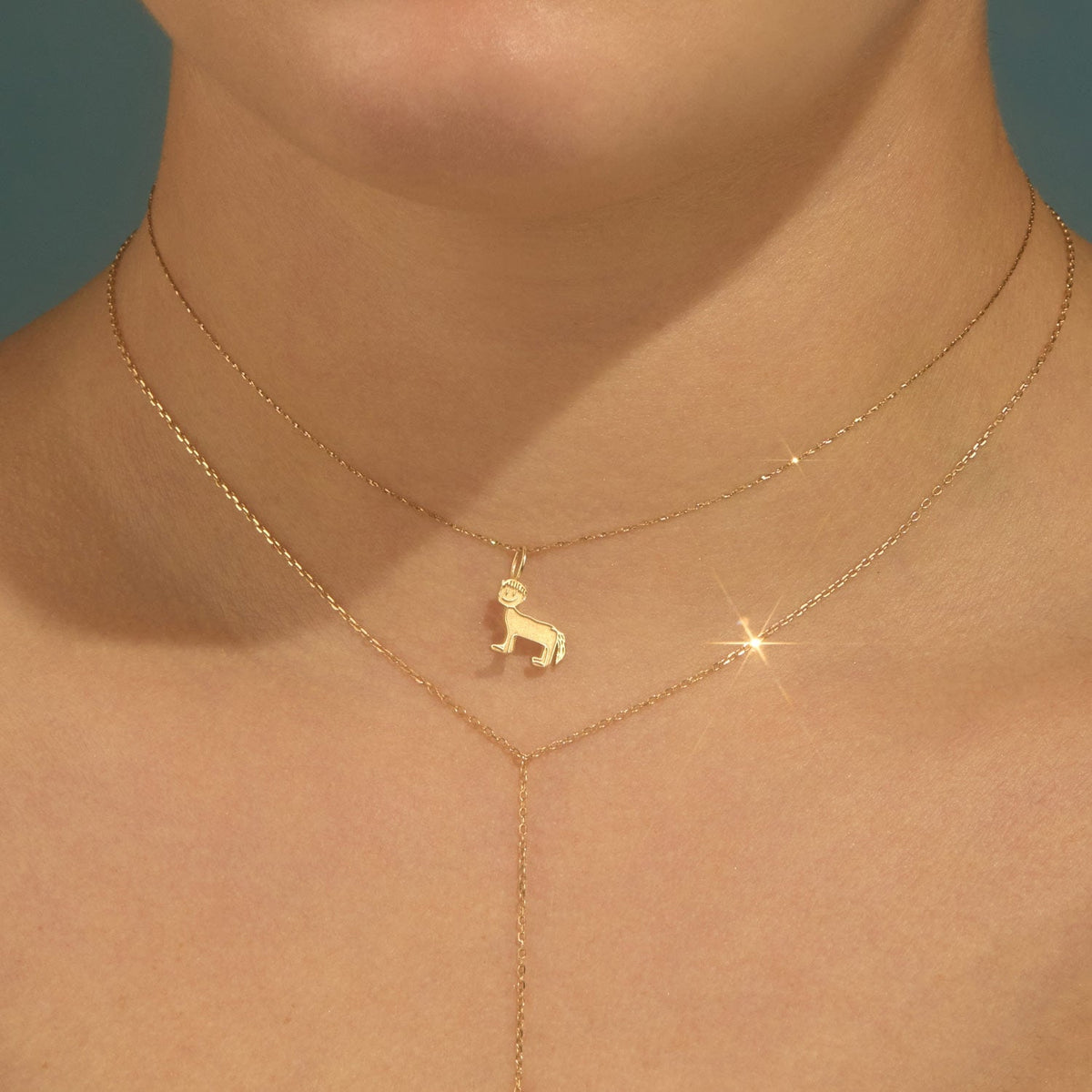 Avaline Horse With A Bowl Cut Gold Charm