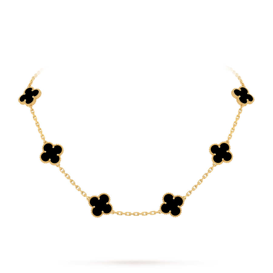 Avaline Alhambra necklace, Black Onyx