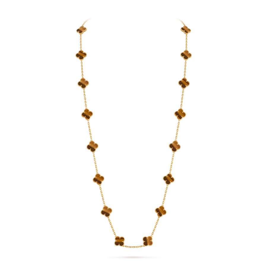 Avaline Alhambra long necklace, Tiger Eye