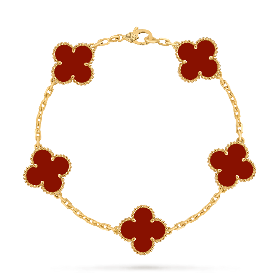 Avaline Alhambra bracelet, Red Carnelian
