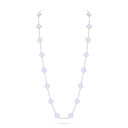 Avaline Alhambra long necklace, Sky Chalcedony