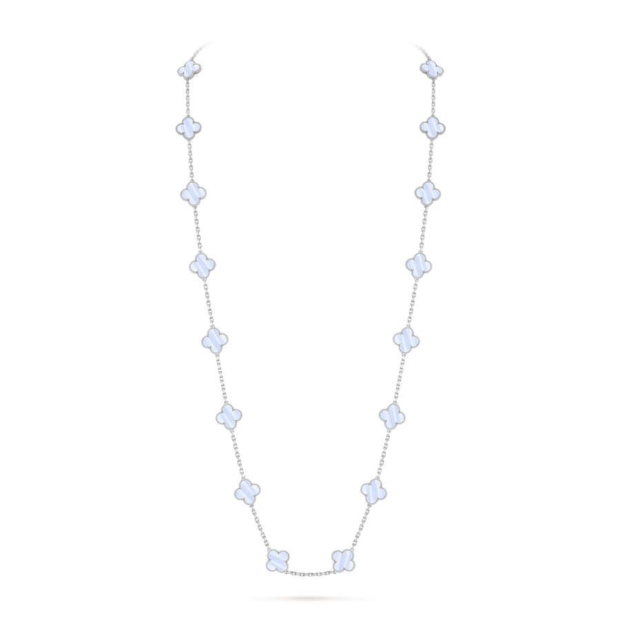Avaline Alhambra long necklace, Sky Chalcedony