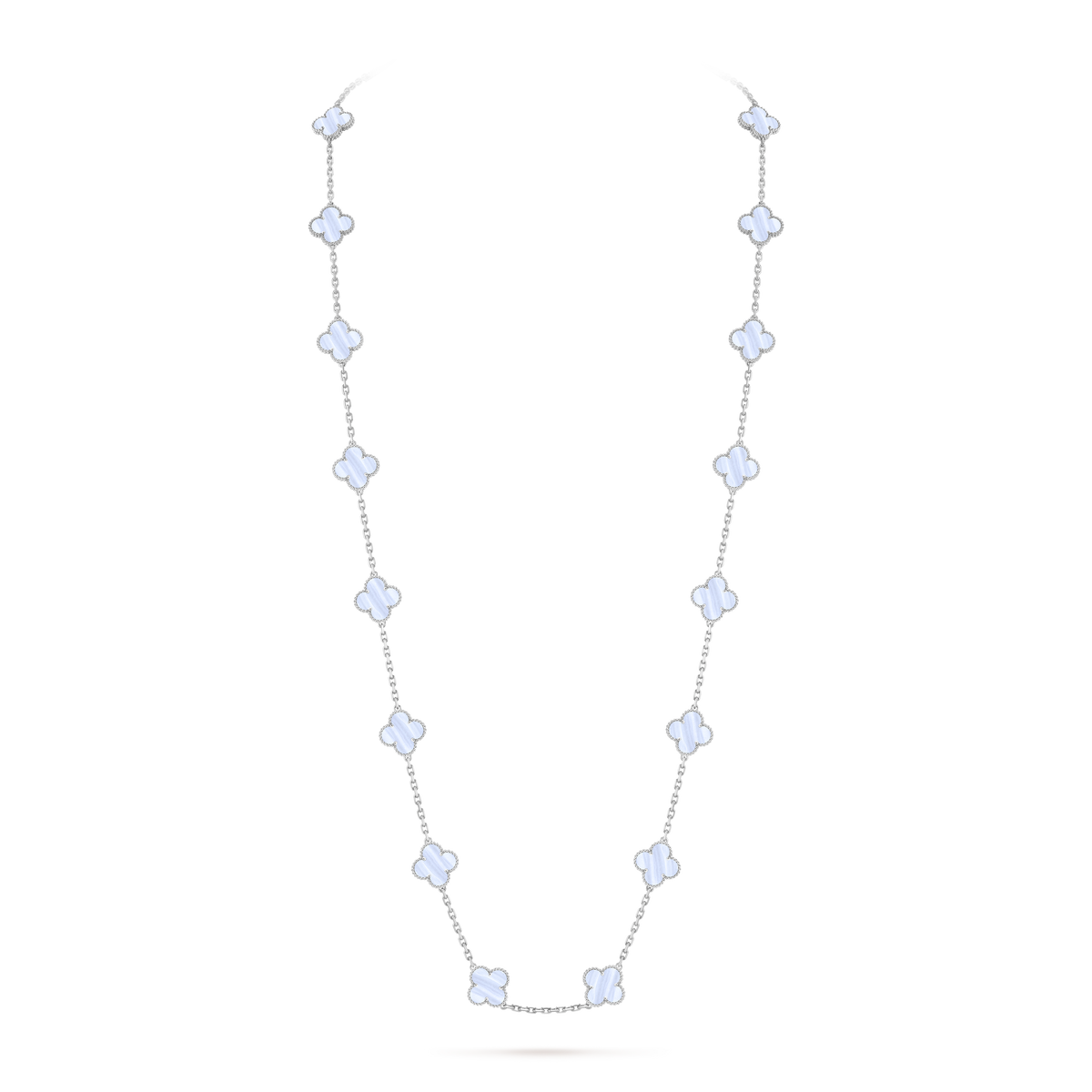 Avaline Alhambra long necklace, Sky Chalcedony