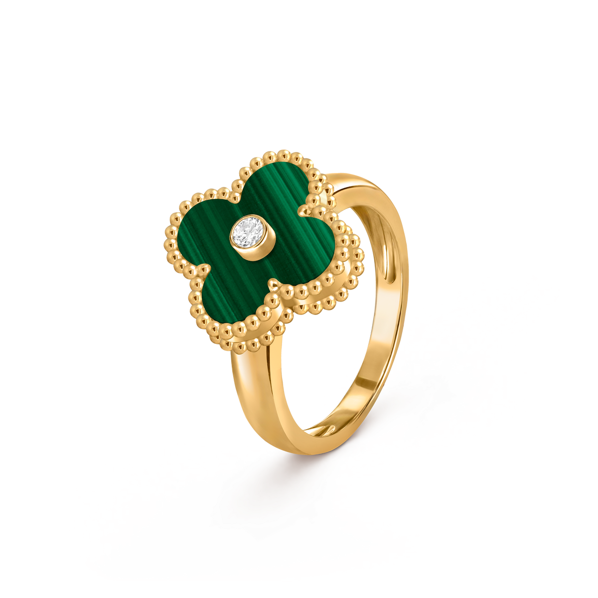 Avaline Alhambra ring, Green Malachite