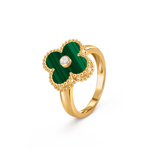 Avaline Alhambra ring, Green Malachite