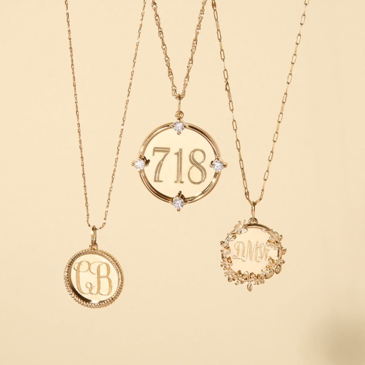 Avaline Angel Hair Diamond Gold Medallion