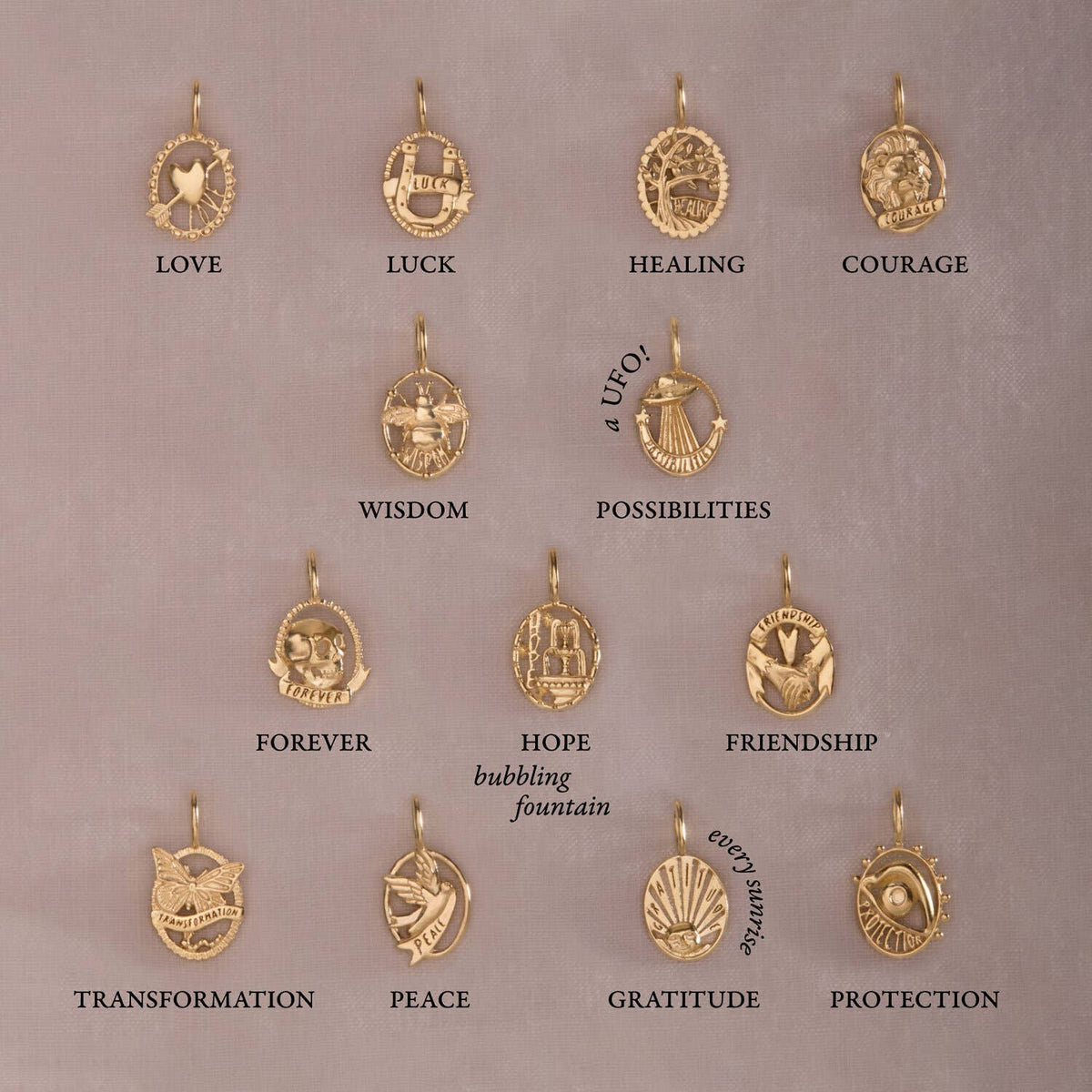 Avaline The Emblem Gold Charms